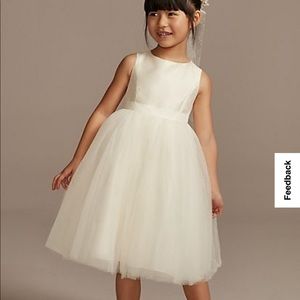 David’s Bridal Ivory Flower Girl Dress with tulle